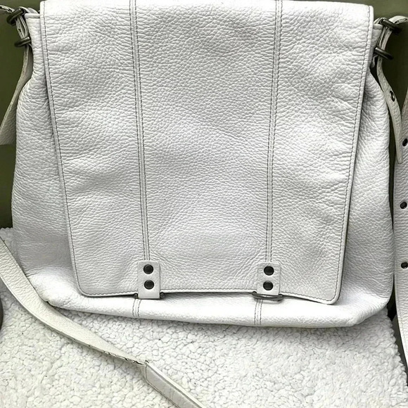 Plinio Visona White Leather Crossbody Bag - Picture 1 of 17